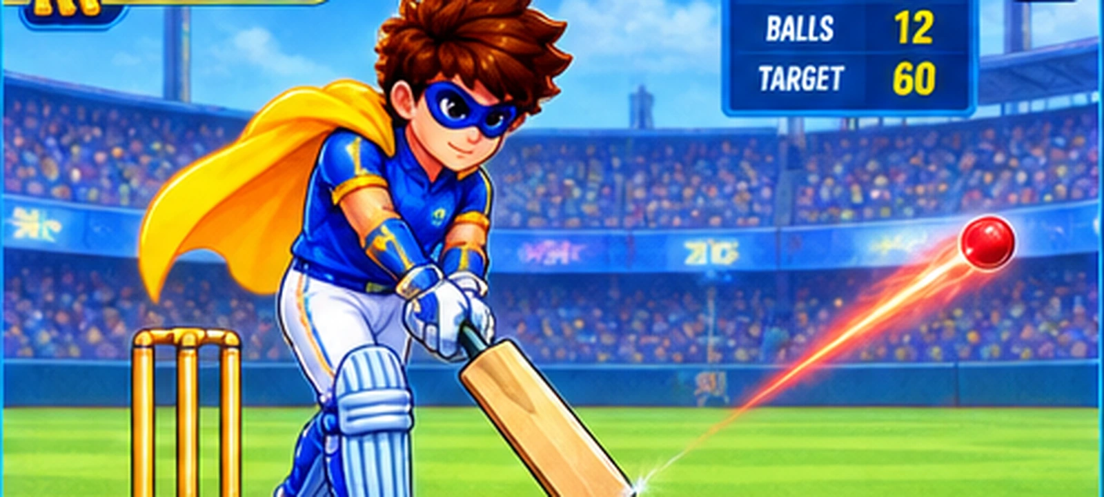 2D Hero Cricket Six Smash premium Rookie Oval cricket scene